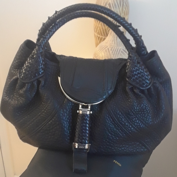 Fendi Handbags - Authentic Fendi Spy Black Leather Bag